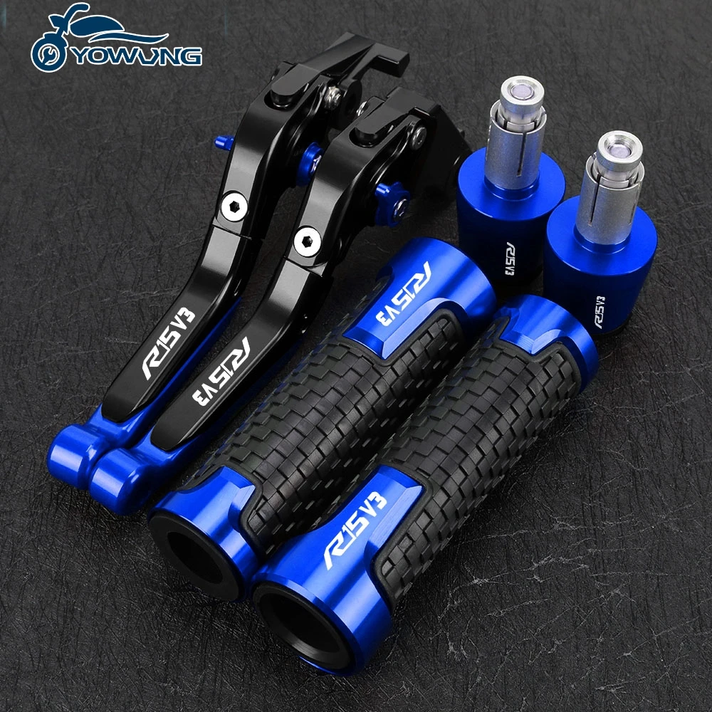 

Motorcycle CNC Folding Brake Clutch Levers Handlebar Grip Ends For YAMAHA R15V3 R15 V3 2017 2018 2019 2020 2021 2022 2023 2024