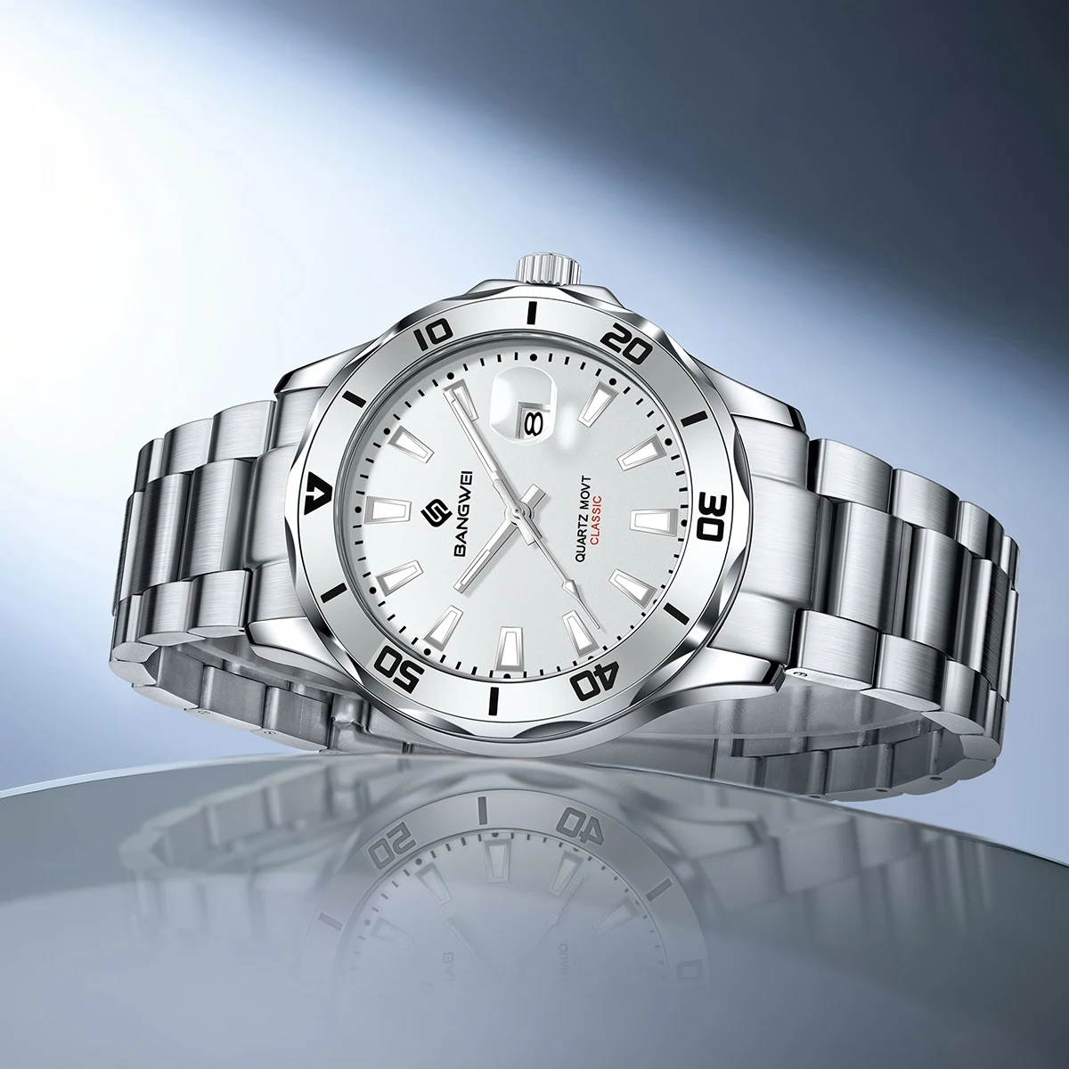 LIGE رجل فاخر ساعة اليد الأعمال الفولاذ المقاوم للصدأ تاريخ كوارتز ساعة رجالية مقاوم للماء مضيئة تاريخ ساعات رجالية ساعة + صندوق #4