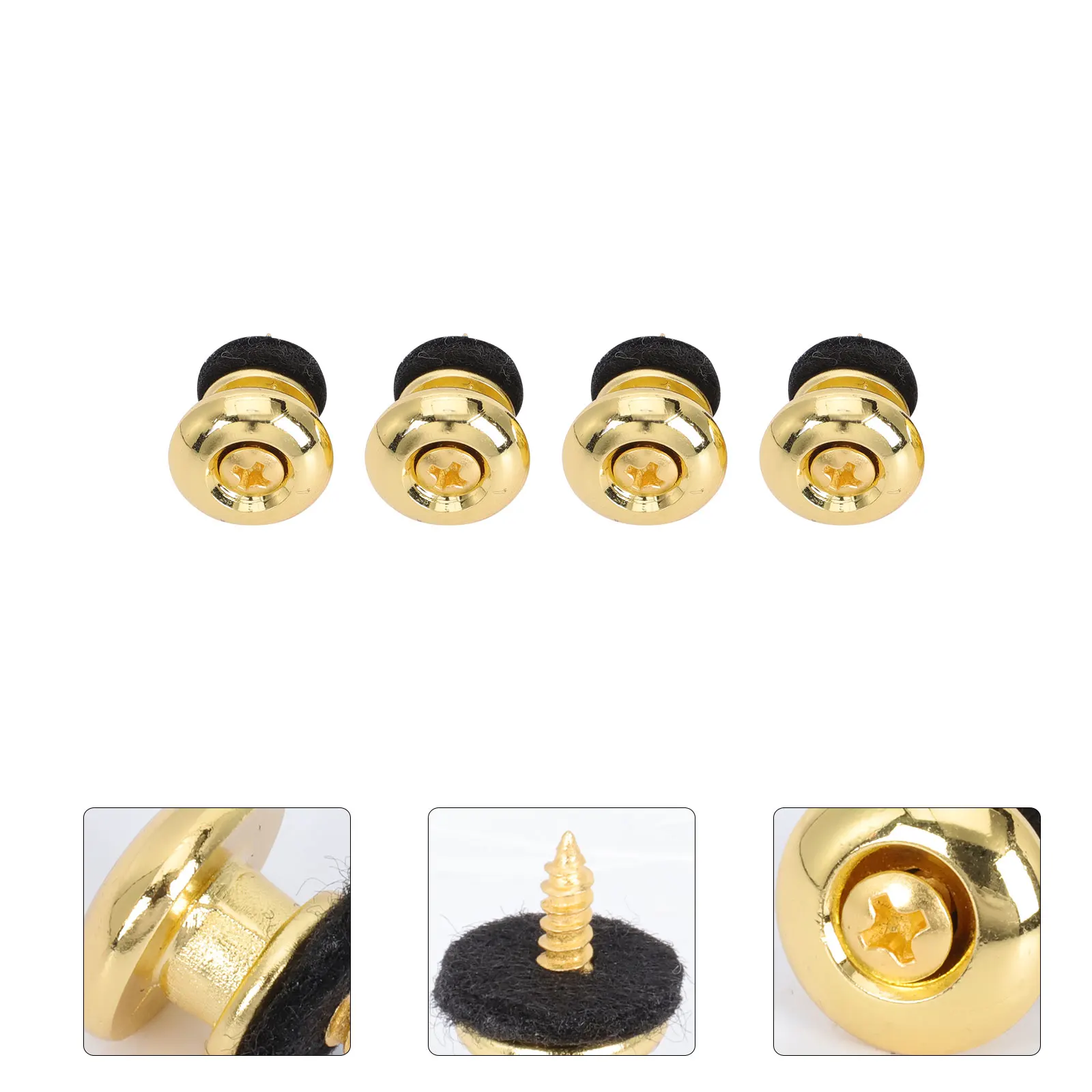 

4pcs Buttons Rustproof Metal Replacement Guitar Strap End Pin Non-Slip Bass Strap Lock Durable Guitar Belt Buckle Anti-Fall