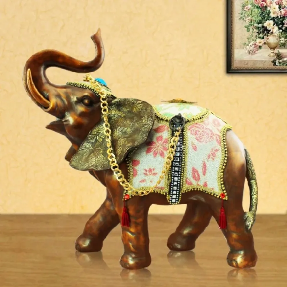 

Thai style fortune seeking elephant home decoration handicrafts, living room, office desk, TV cabinet, town house decoration