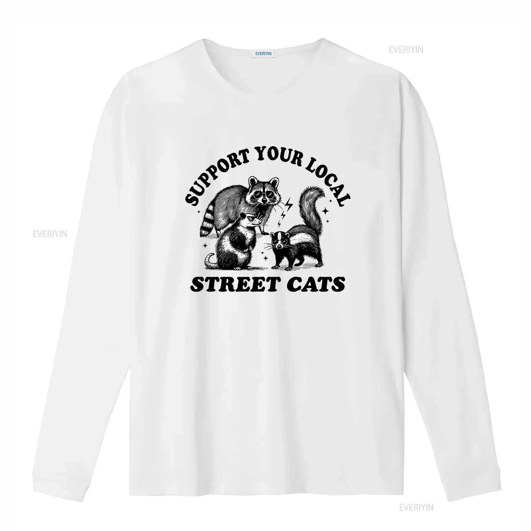 Support Your Local Street Cats T Shirt Raccoon Lovers Trash Panda Adopt Cat vintage Washed streetwear graphic Stretched