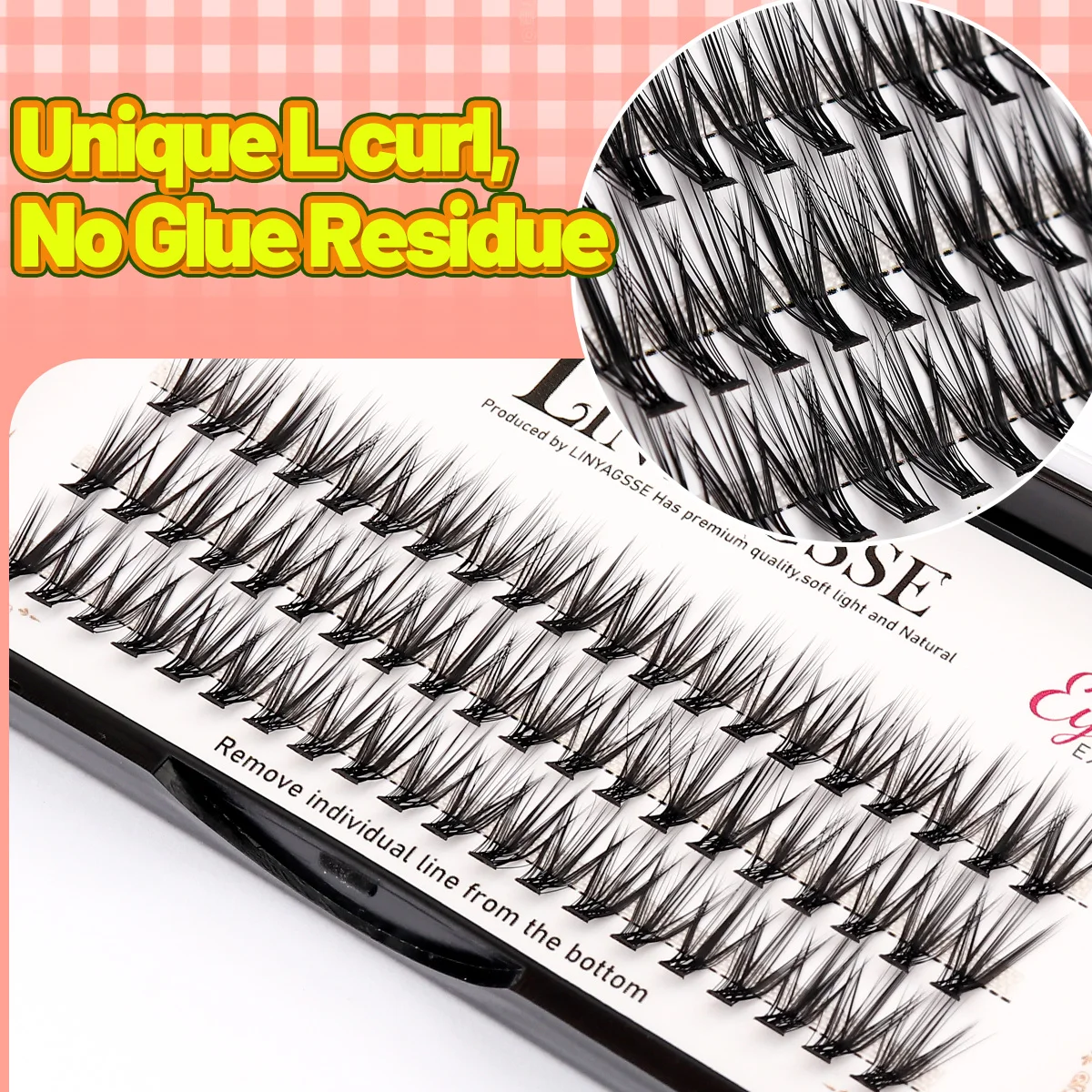 LINYAGSSE LN2350 L Curl Super Cluster Wimpernverlängerung Natürliche Nerz Wimpern Einzelne Wimpern Make-Up Werkzeuge Cilias Volumen – Detail 11
