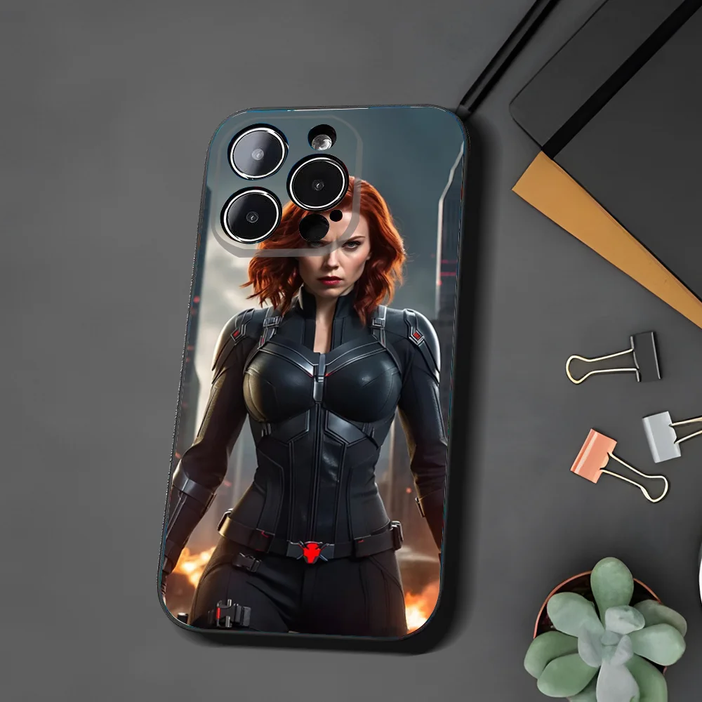 Black W-Widow Phone Case For Xiaomi 11 Redmi Note 11 5G 8T 9A 9 10T Note8Pro Note9 12SUltra Black Case