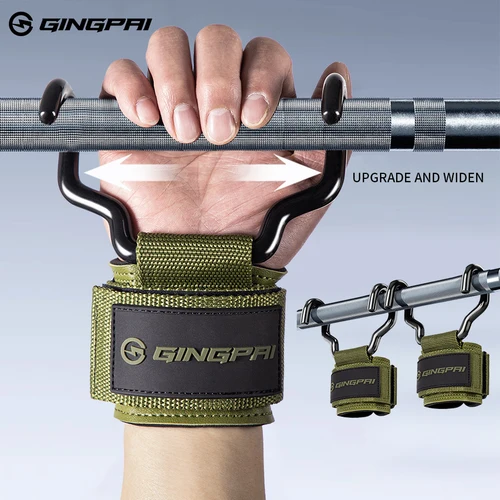Imagen 1 del producto Empuñaduras de gancho para levantamiento de pesas con muñequeras, barra de mano, correa para muñeca, gancho para gimnasio y Fitness, correa de peso, dominadas, guantes de levantamiento de energía