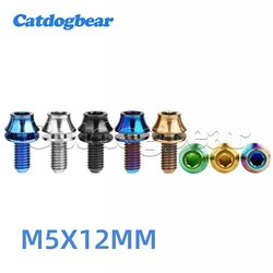 Catdogbear Titanium Bolt M5x12mm With Washer for Fixing Bike Water Bottle Cage Screw Cycling Water Bottle Cage Holder Bolt