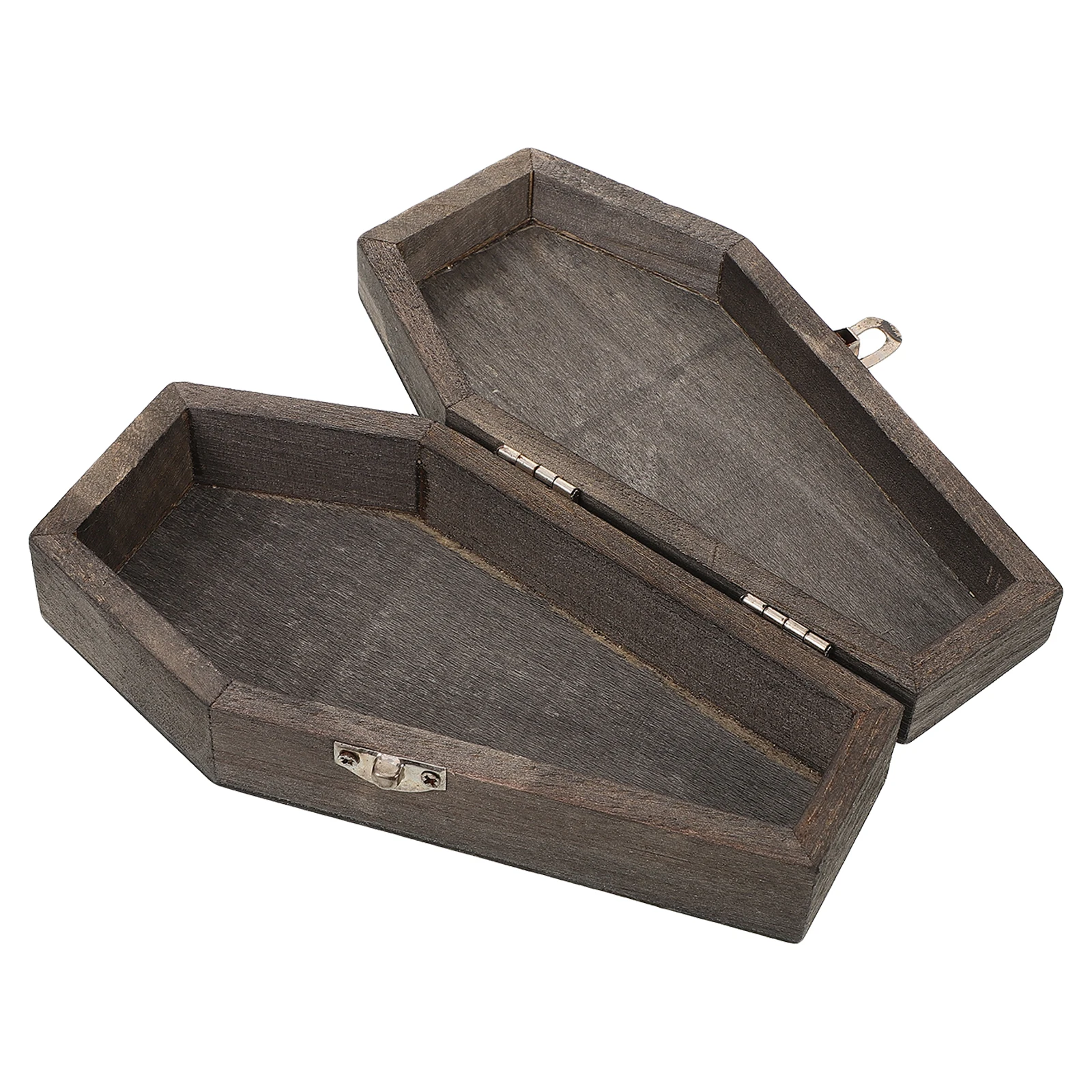 

Coffin Shaped Jewelry Box Black Wooden Gift Organizer Small Coffin Treat Boxes for Halloween Reusable Portable Storage Household