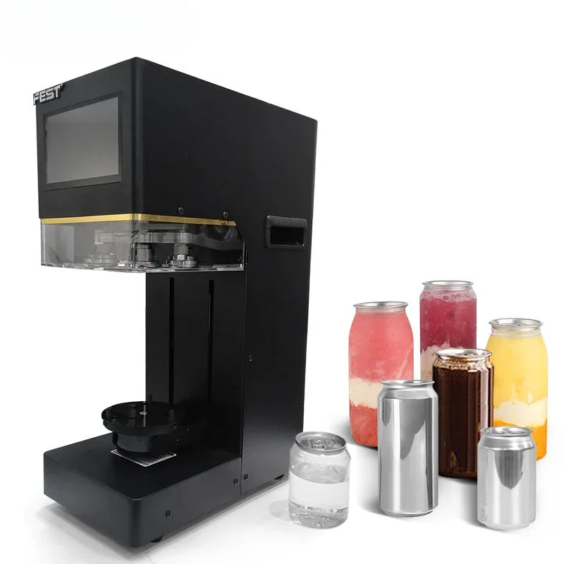 

Fest Commercial bubble tea machine Automatic Non-Rotating Can Sealing Machine Beverage Juice Pet Can Sealer MachineHOT SALES