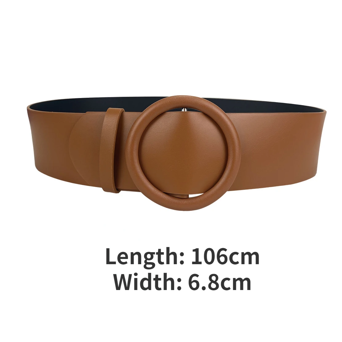 Premium Simple Fashion Women's Belt New Alloy Large Round Buckle Decoration Multifunctional Vintage Dress Accessories Wide Belt