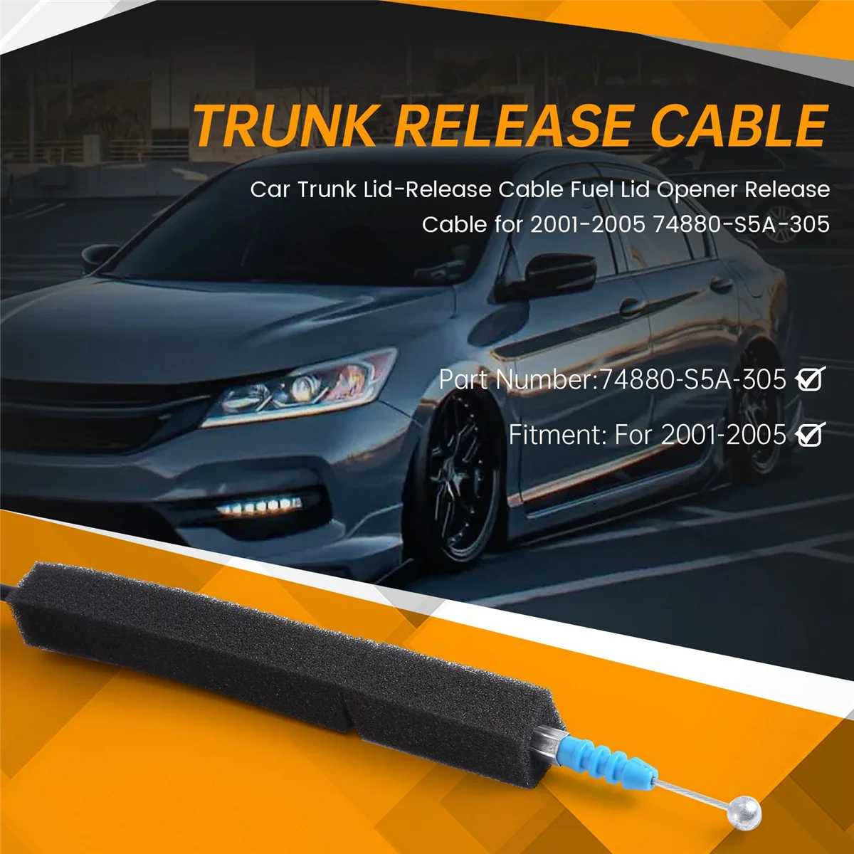 Kofferraum deckel-Entriegelung kabel Kraftstoffdeckelöffner-Entriegelung kabel für Honda Civic 2008-2010 74880-s5a-305