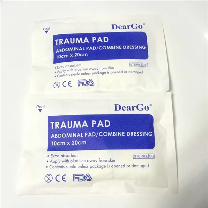 10Pcs 10x20cm Medical Sterile Abdominal Pad Combine Dressing Trauma Pad For Wound Hemostatic Extra Absorbent First Aid