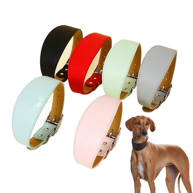 PU Pet Collar Adjustable Dog Collar Widened Design Strong and Durable for Medium and Large Dogs Outdoor Training Pet Accessories