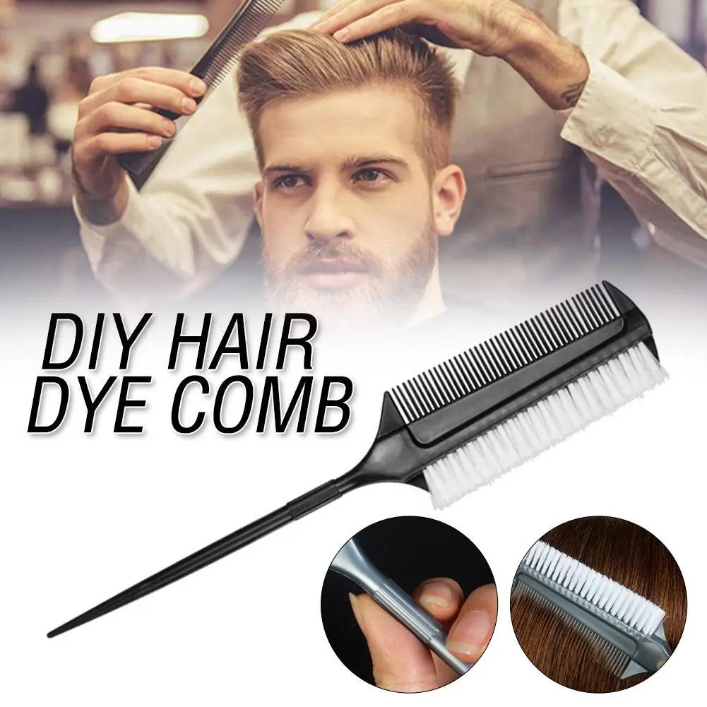 

DIY расческа для краски для волос, двухсторонняя щетка для разглаживания, расческа для хвоста, щетка для краски волос, идеальные инструменты для укладки волос