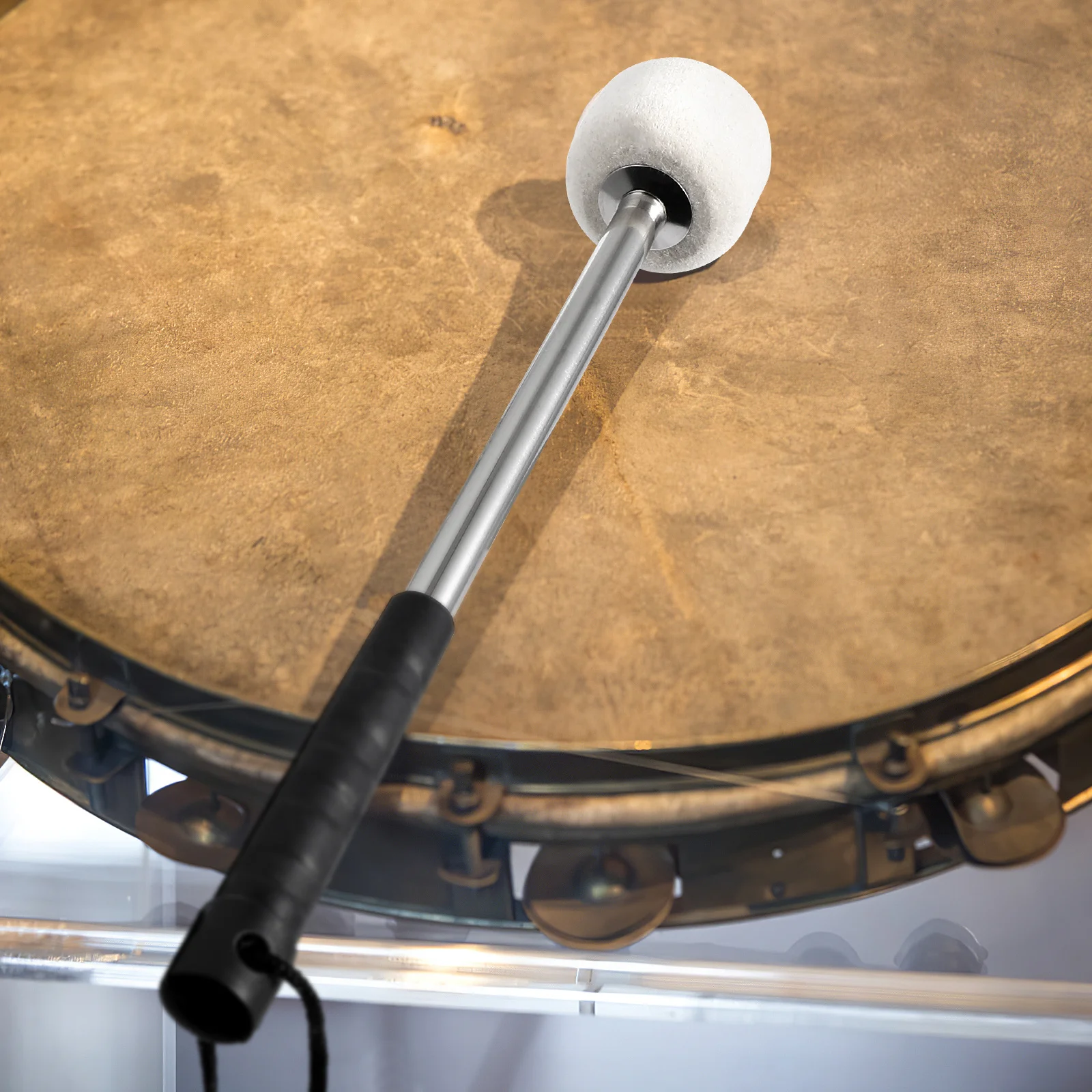 

Bass Drum Beater Stainless Steel Handle Wool Felt Head Drum Mallet Drumstick Percussion Accessories for Practice