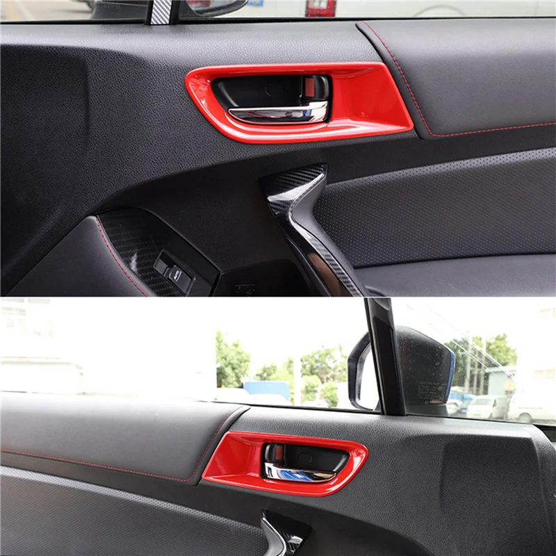 

6X For Subaru BRZ Toyota 86 2012-2020 Car Inner Door Handle Cover Front Reading Lamp Trim Decorative Frame, Red
