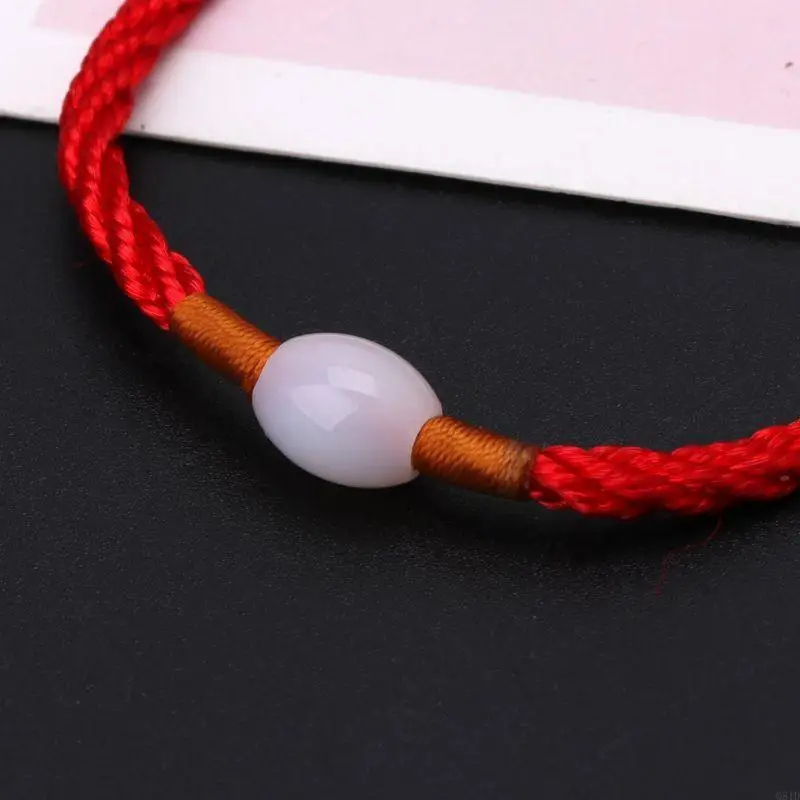 Exquisite Amulet Red Rope Bracelet Ethnic Imitation Jade Transfer Beads Red Rope Bracelet Jewelry for Friendship