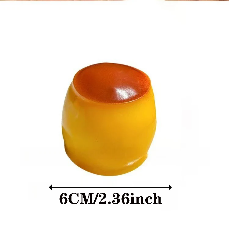 1-3PCS Soft Caramel Pudding Squishy with Building Blocks Inside Food-shaped Sensory Slow Rising Toy Portable Stress Relief Gift