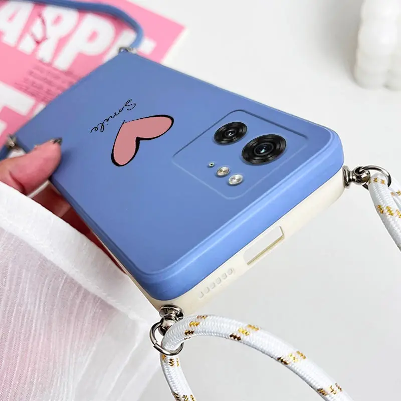 Etui na telefon z silikonową smyczą EDGE40 Big Red Heart do Motorola Moto EDGE 40 30 20 40Neo E22 E22i E7Power E20 E13 E32 E6S E7 E7 e2 — zdjęcie 5