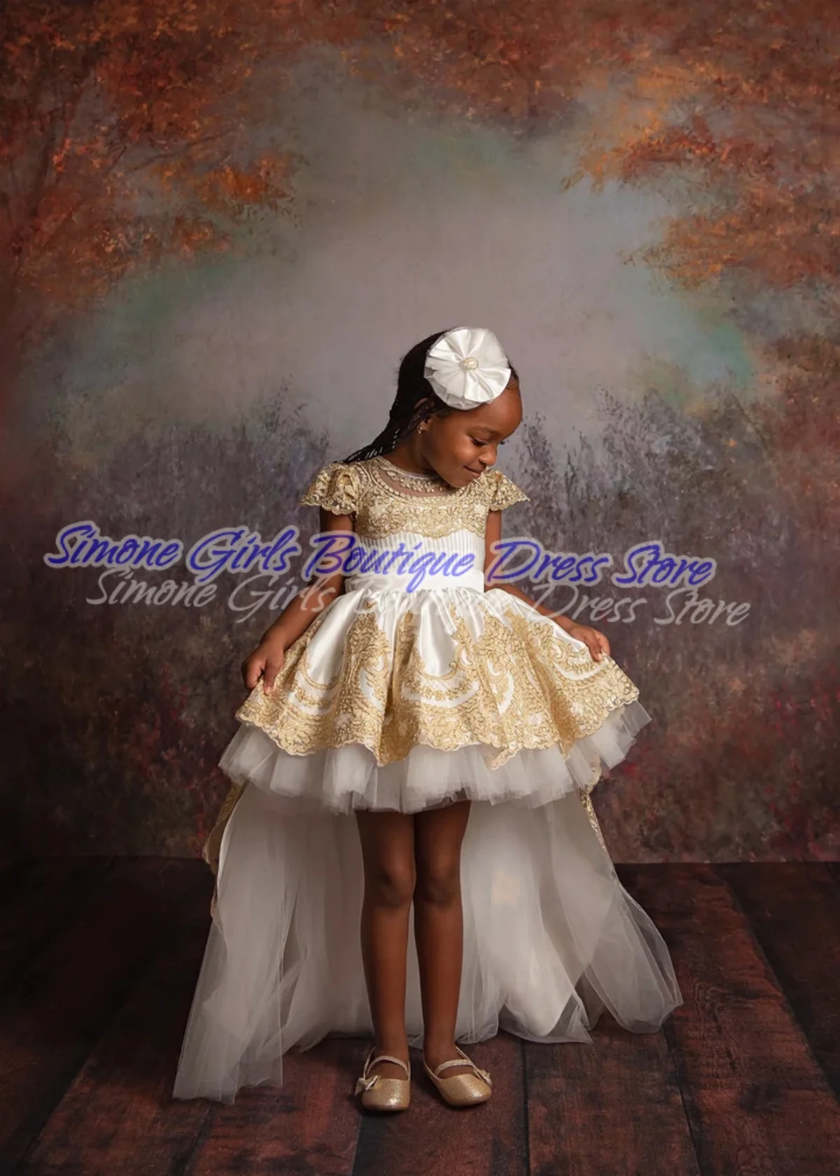 Stickerei, kurze Ärmel, Satin, Blumenmädchenkleider, elegantes Satin-Formalkleid für Mädchen, Geburtstag, Hochzeit, Kommunion, Partykleid