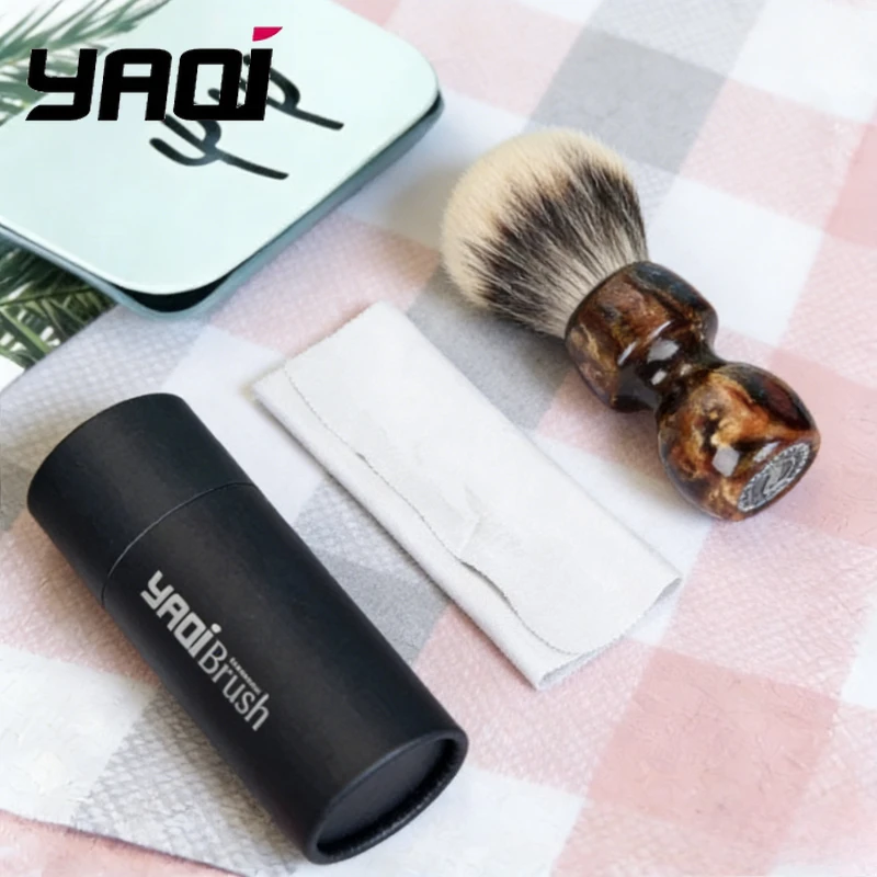 2026-flash-sale！yaqi-caramel-26mm-two-band-badger-hair-men-wet-shaving-brush