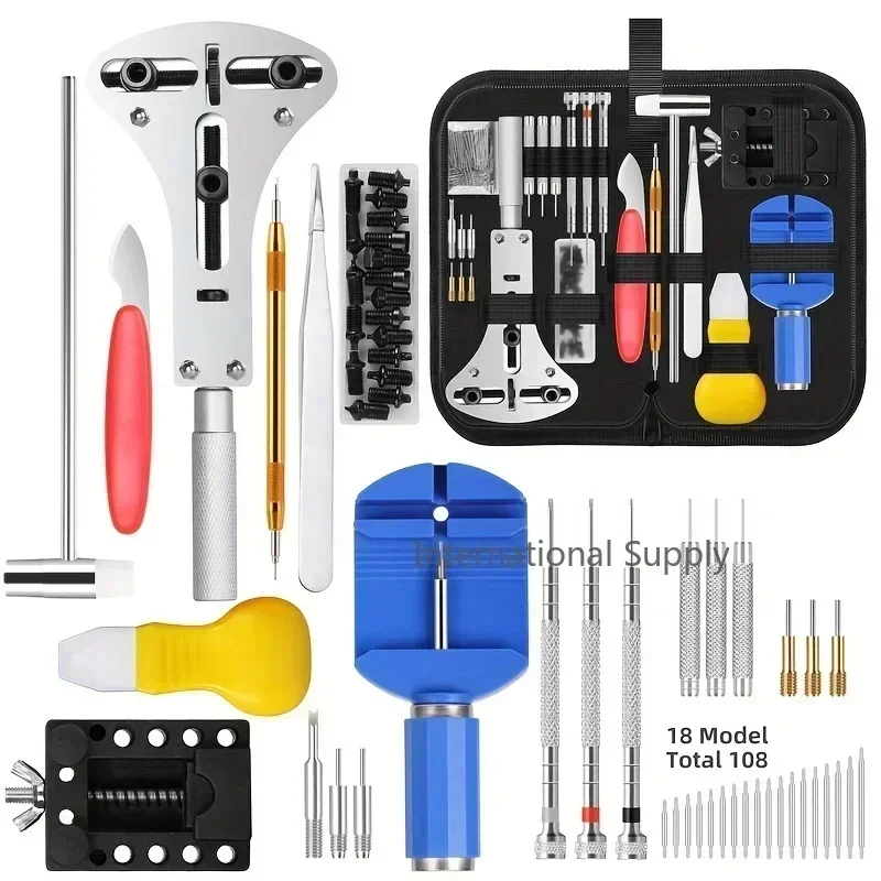 Professional 147Pcs Watch Repair Kit Watch Case Opener Spring Bar Remover for Watch Clock Repair