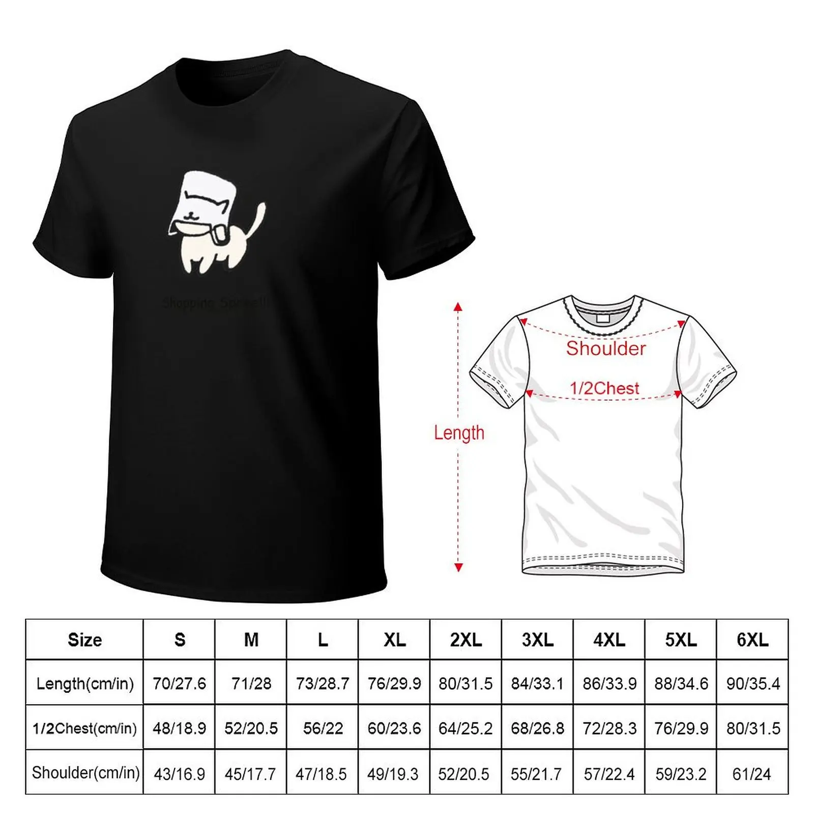 Neko Atsume Shopping Spree!!! T-Shirt Stylish Print Short Sleeve Tee