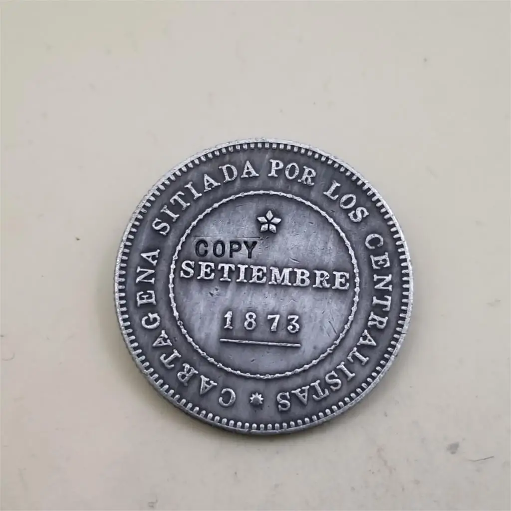 1873 SPAIN CARTAGENA REVOLUTIONARY 2.5 PESETAS(10 REALES) copy coins commemorative coins-replica coins