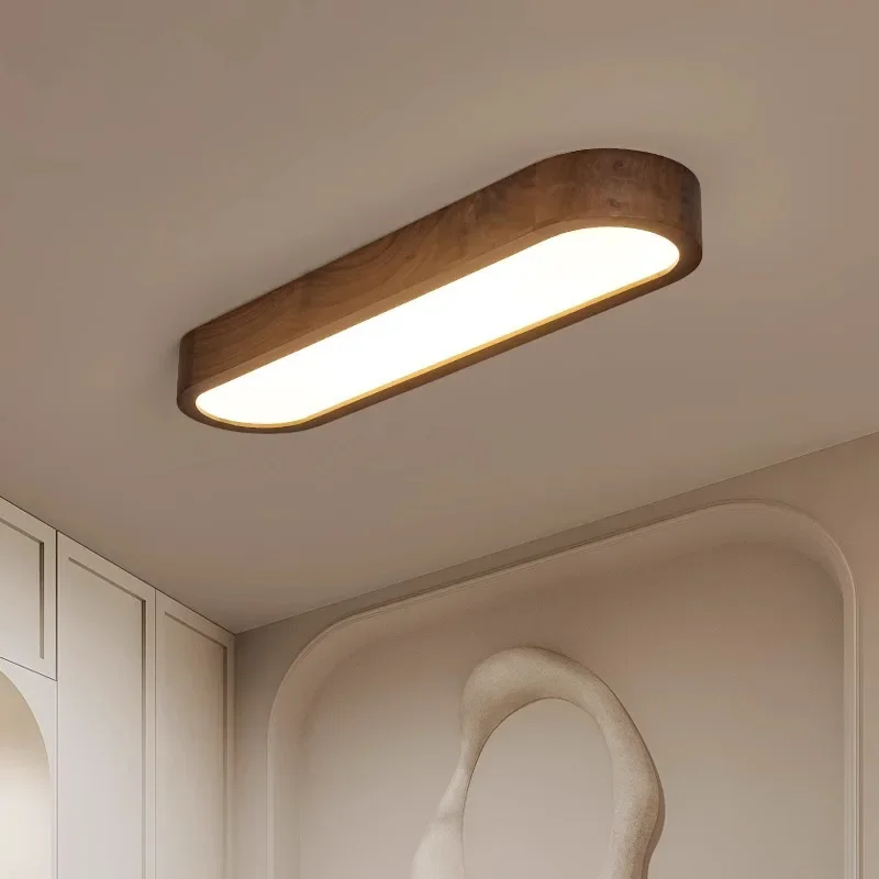 Nordic LED Ceiling Light 120cm Wooden Aisle Corridor Lamp for Living Dining Room Bedroom Chandelier Ceiling Lamp Luminaires