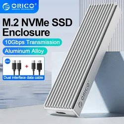 ORICO M.2 NVMe SSD Enclosure 10Gbps SSD Box for M.2 External Hard Drive Tool Free USB3.1 GEN2 Type-C M.2 SSD Case for Pc Case