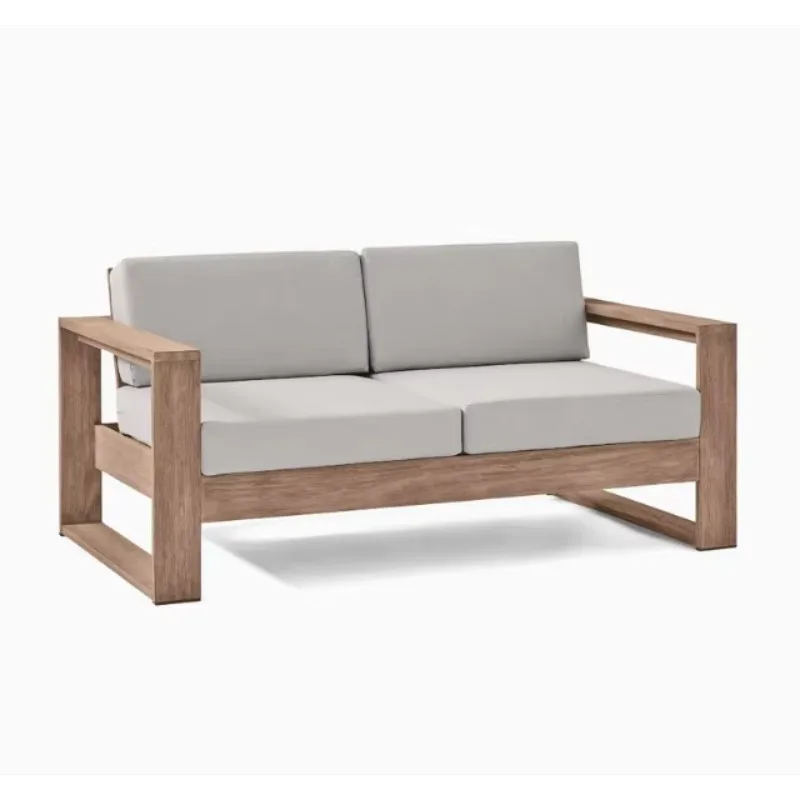 Four Seasons Resort Lanai Solid Teak Wood Outdoor Garden Sofa Set Tropical Waterproof Eco-Friendly Villa Hotel