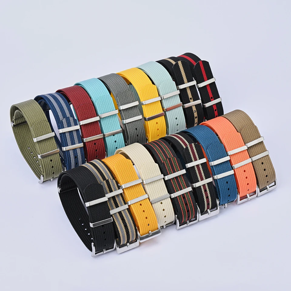 

Army Military Watch Band 18mm 20mm 22mm 24mm Ribbed Nylon Watch Strap Men Wristband For Swatch Omega For Rolex Seiko Moonswatch