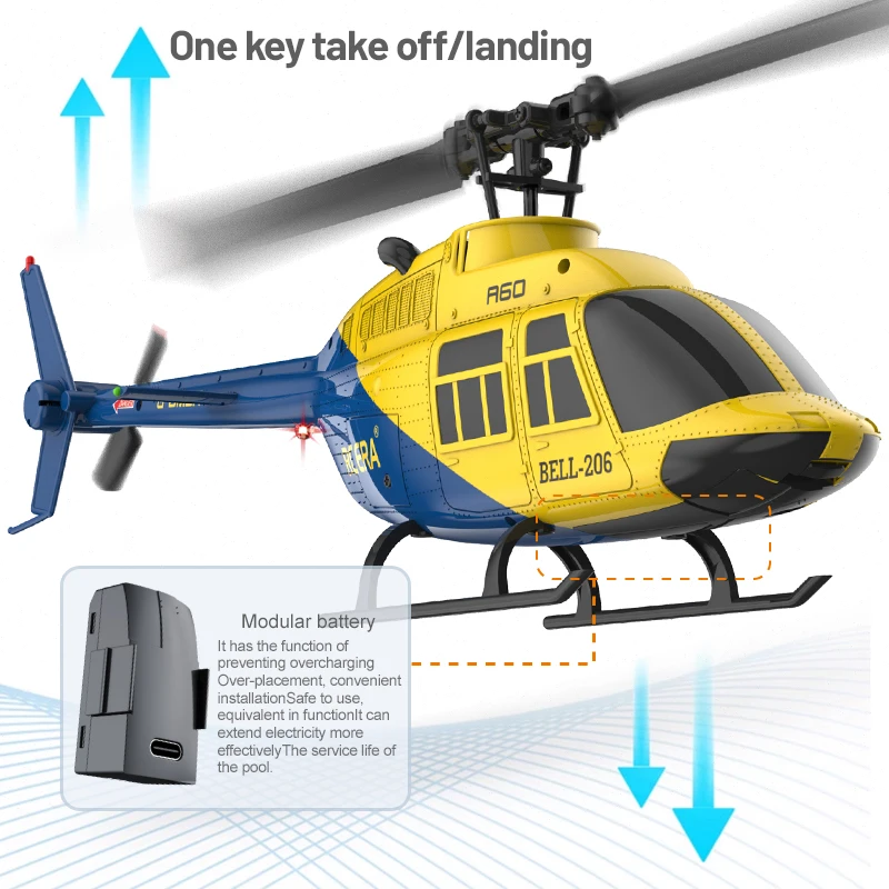 Professionale 6G Modalità Ailerless Flusso Ottico Elicottero di Controllo Remoto 4CH Una Chiave Decollo Hover 3 Velocità di Marcia RC Elicottero Giocattolo