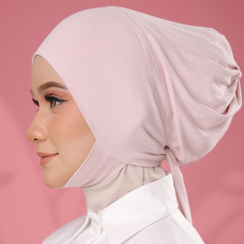 Fashion Solid Inner Cap Hijab Women Soft Underscarf Hijab Undercap Scarf Turban Hat Islamic Hijabs Ready To Wear Headcover