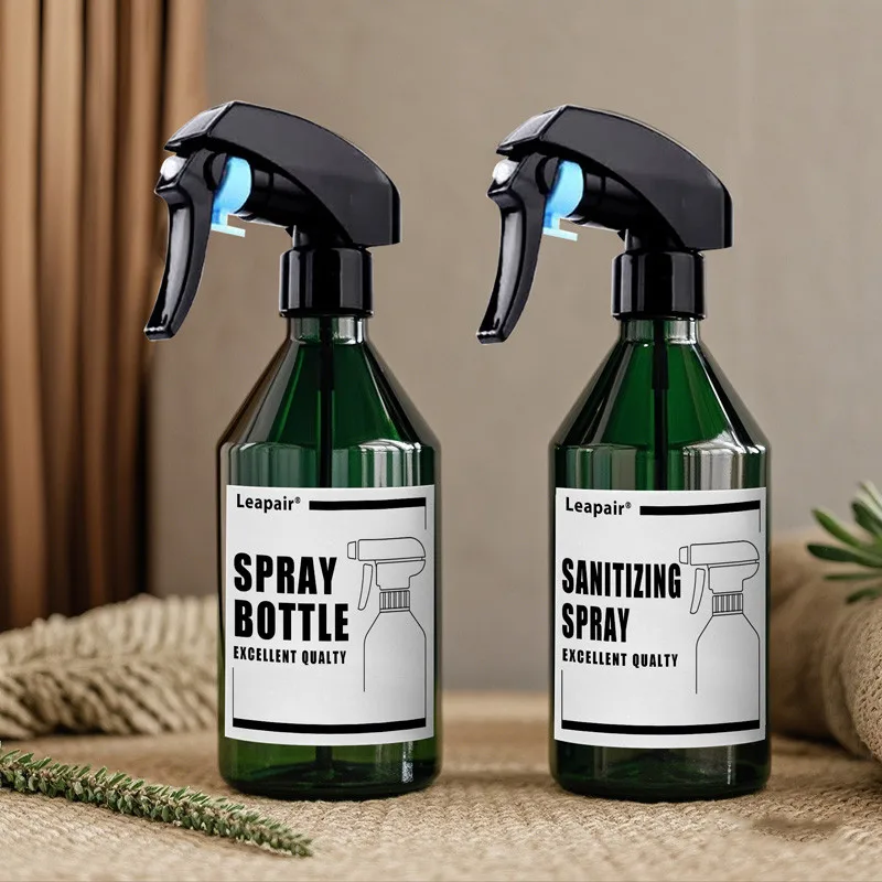 300ML Spray Bottles With Labels  Transparent Black/ Green Water Packaging Sprayer For Stylist Hairdressing Tools Garden,Cleaning