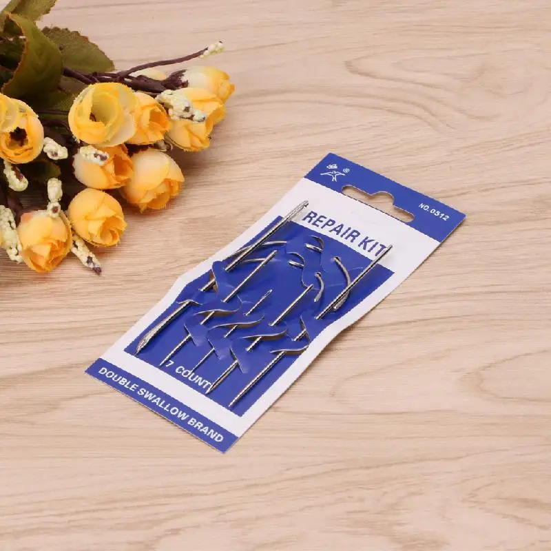 7Pcs Hand Sewing Needles Repair Kit Upholstery Carpet Leather Curved Canvas