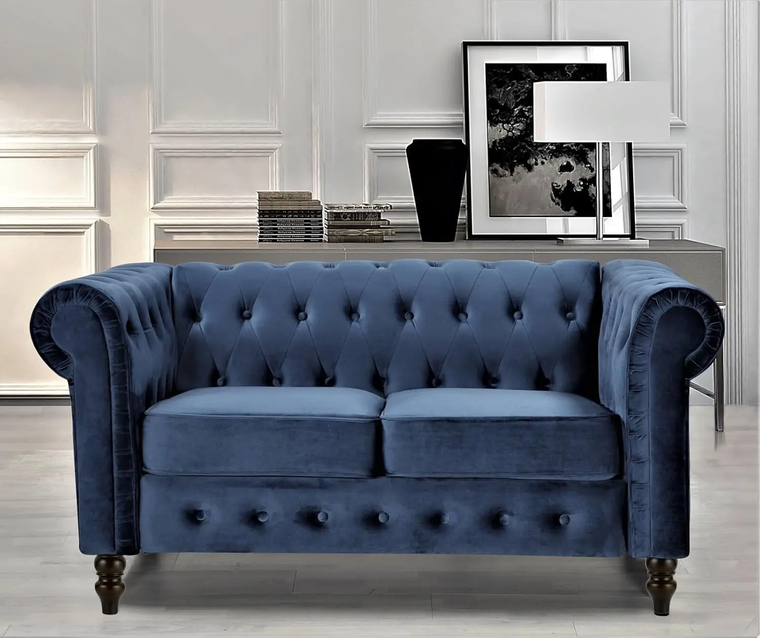 6 Inch Replacement Furniture Legs Pre-drilled M8 Bolt Bun Feet Set of 4 Wood Legs for Sofa Couch Cabinet Mid Century Hi