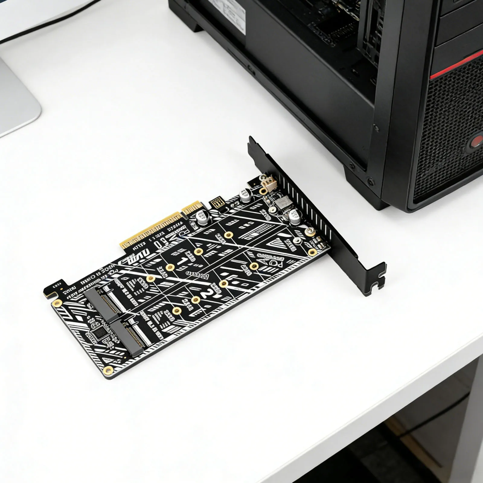 

M.2 NVME SSD M Key To PCIE X8 Adapter Card Tools Included M-Key 2230/2242/2260/2280/22110 SSD NVMe PCIe Card for Desktop PC