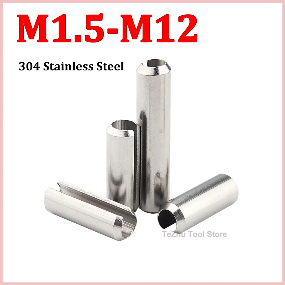 M1.5-M12 Spring-Type Straight Pins GB879 304 Stainless Steel Spring Elastic Cylindrical Cotter Pin Dowel Length 5mm-100mm