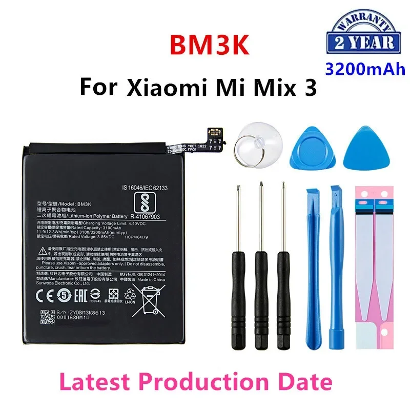 Brand New BM3K 3200mAh Battery For Xiaomi Mi Mix 3 Mix3 BM3K High Quality Phone Replacement Batteries +Tools