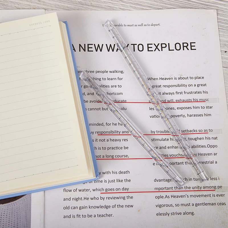 Righello dritto triangolare trasparente semplice strumenti Kawaii cancelleria per studenti disegno di cartoni animati regalo strumenti di misurazione per la scuola dell'ufficio