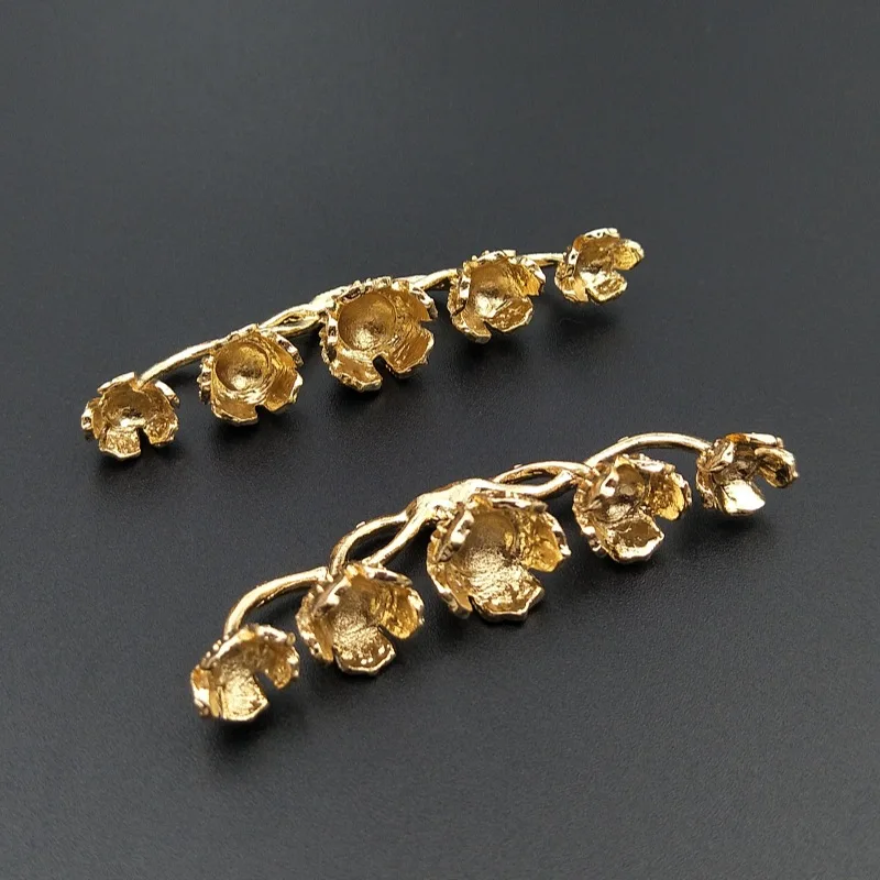 

Flower Embellishments for Hairclasp Accessories 10pcs Large Gold Silver Plated Metal DIY Jewelry Making Decoration Ornament