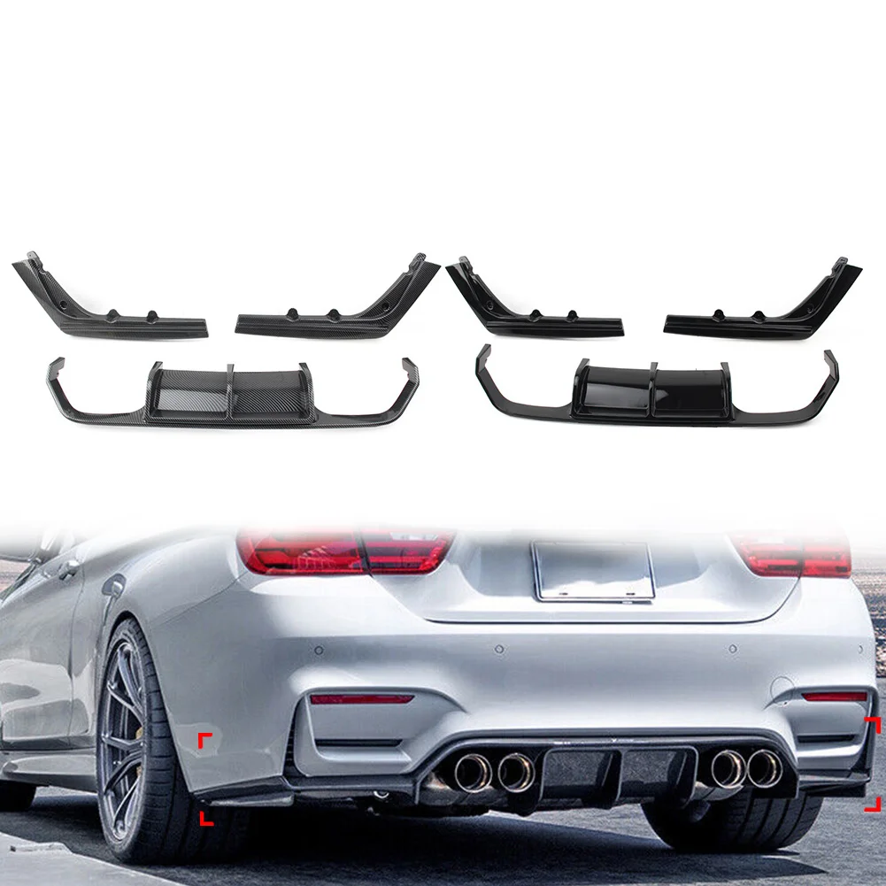 

3Pcs Glossy Black Car Rear Bumper Diffuser Spoiler Lip Trim Body Kit For BMW F80 M3 F82 F83 M4 2015 2016 2017 2018 2019 2020