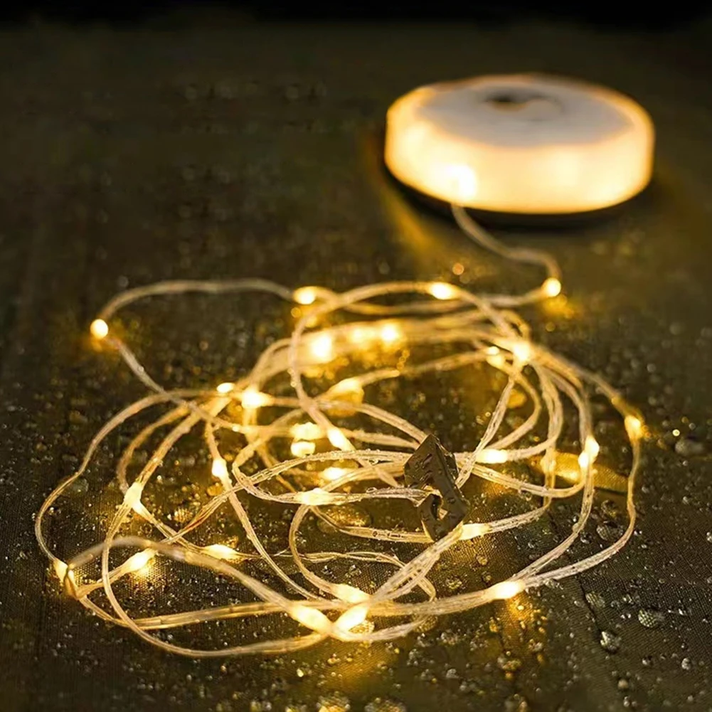 

LED Camping Fairy Lights 7 Lighting Modes 200LM Outdoor Lamp Power Display Hangable for Parasol Tent Balcony Party Gazebo Garden