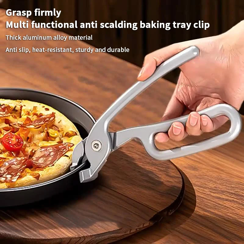 

Щипцы для пиццы с надежным захватом: подъемник для сковороды из литого алюминия для безопасной обработки подносов для духовки с горячей глубокой посудой
