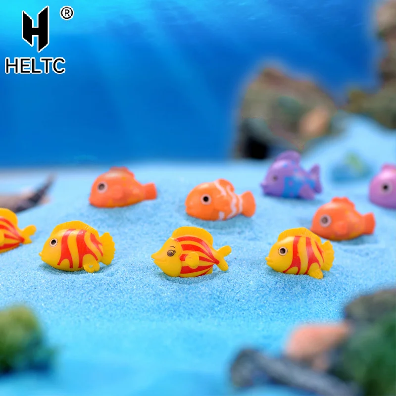 10PCS Cartoon Fish DIY Micro Landscape Aquarium Decoration Fish Tank Waterscape Creative Small Fish Plastic Ornament Crafts