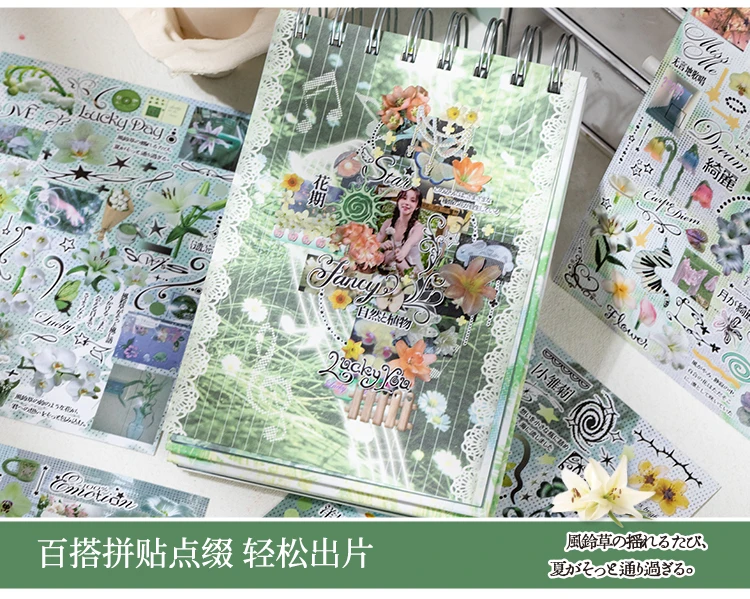 Kawaii INS Japanischer Showa-Stil Glitzerfolie Stanzsticker-Buch DIY Dekoration Scrapbook Tagebuch Schreibwaren Aufkleber – Detail 5