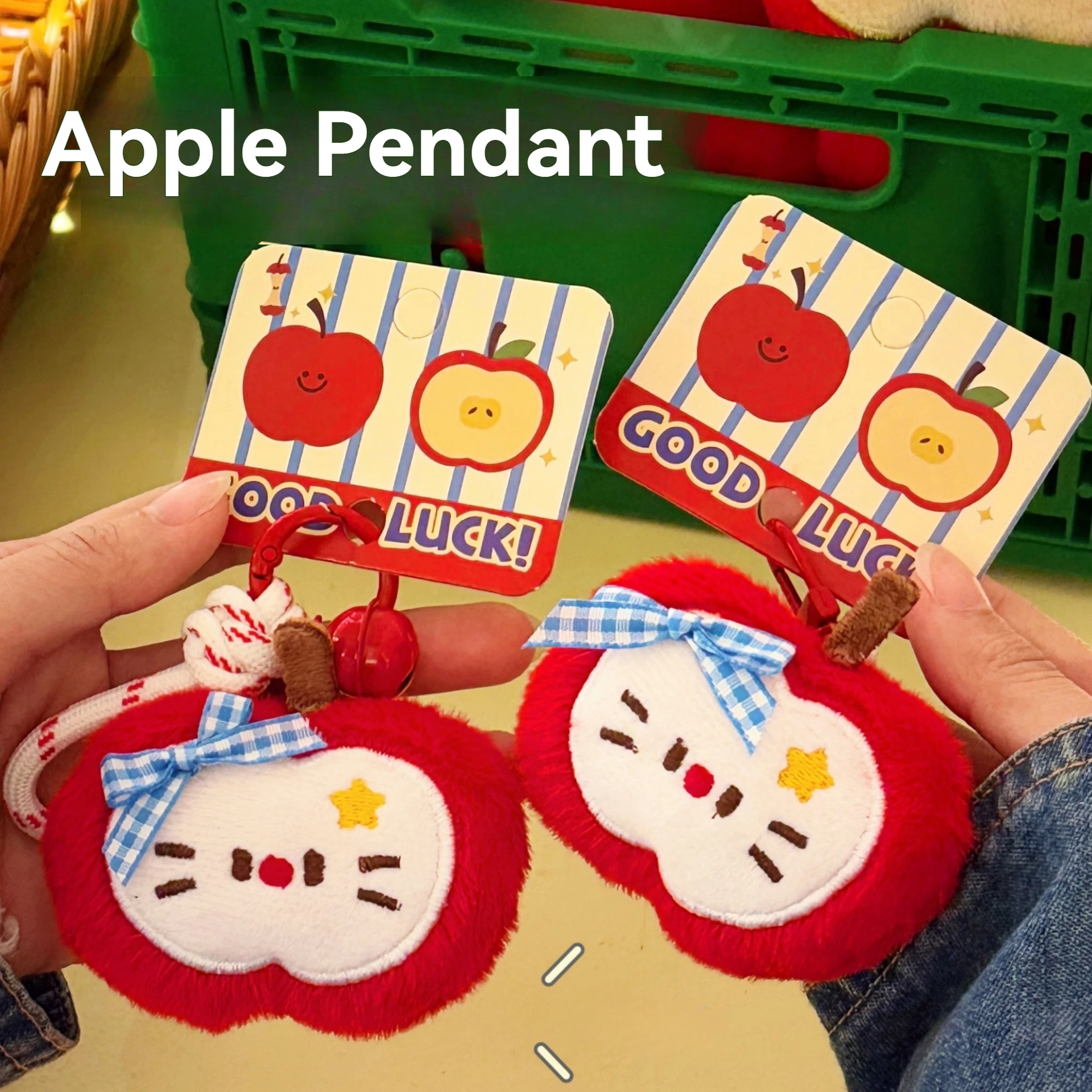 

1/3 шт. милый кулон-яблоко для рюкзака, подвеска для кошки, органайзер для наушников