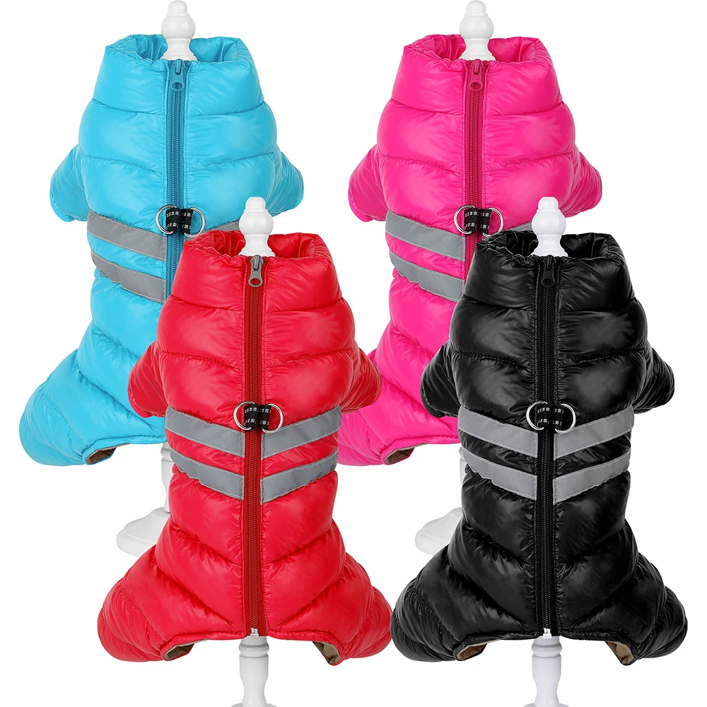 Winter Warm Dog Down Jacket Waterproof Dog Clothes for Small Medium Dogs Reflective Pet Coat Jumpsuit French Bulldog Clothing