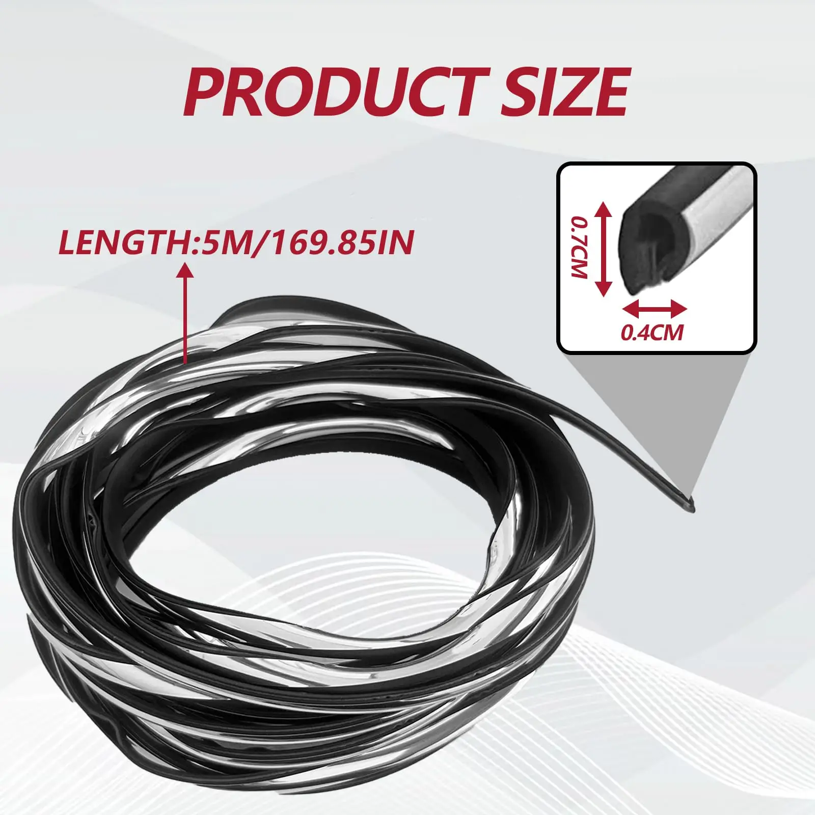 16FT (5M) Car Door Edge Protector, Universal U Shape Trim Molding Rubber Seal Protector with Fits Most Cars (Silver 7 colors)
