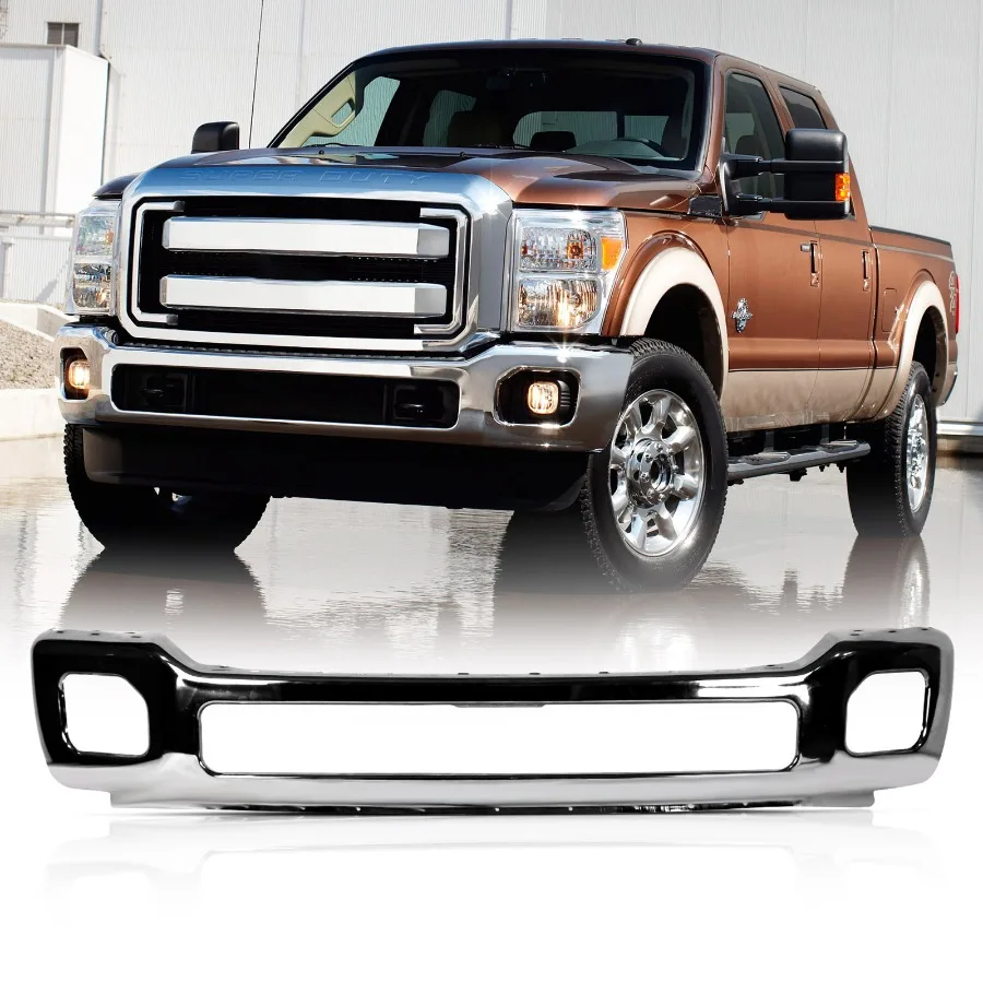 Chrome Steel Front Bumper Fit 2011-2016 Ford F-250 F-350 Super Duty Truck