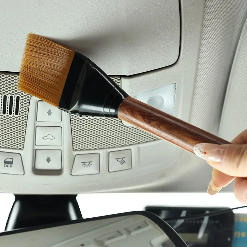 Cleaning Brush Wood Handle Tools Car Interior Detailing Air Outlet Interior Dust Removal Brushes Auto Clean Tools